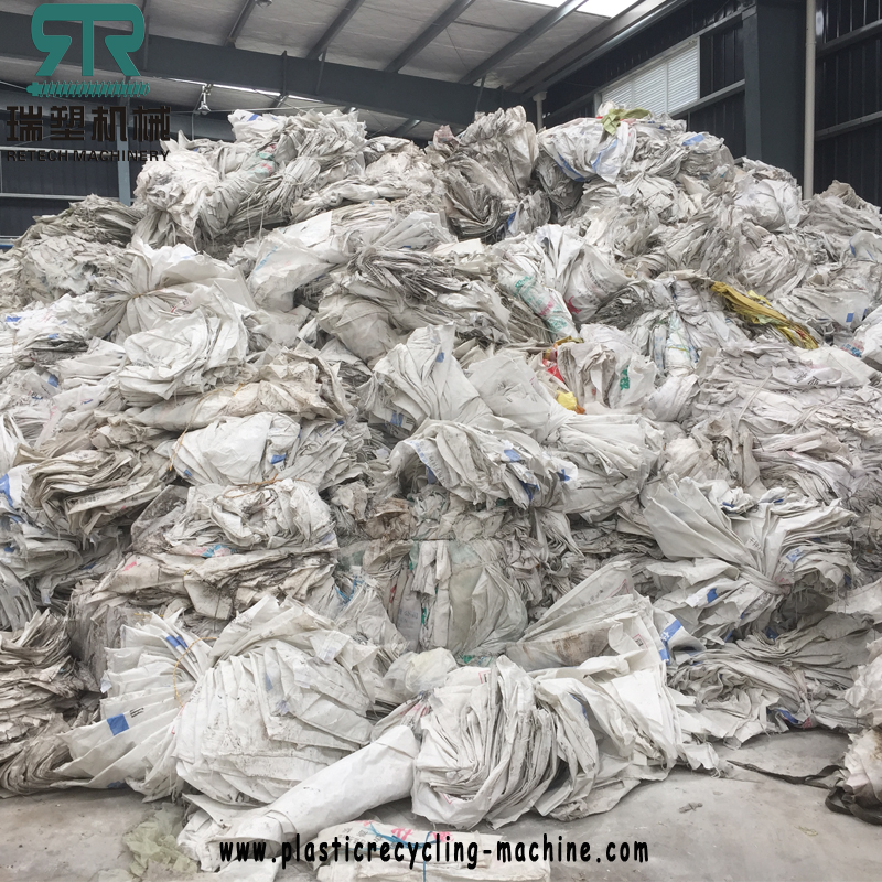 PP Woven bag shredding compactor recycling pelletizing line with double zone vacuum degassing system
