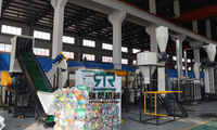 RETECH Plastic PET PP PE PVC ABS bottle flakes crushing washing label separating drying production line well tested for Japan Customer