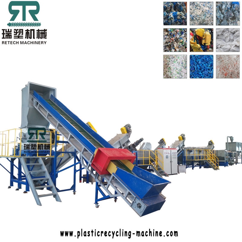 Post Consumer Plastic LLDPE LDPE PP PE Film Washing Recycling Machine Plant