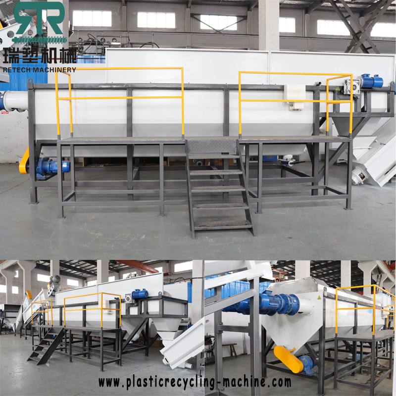 500kg/h LDPE Agriculture Greenhouse film LLDPE Packaging Film Washing Recycling Line with Film-Paper Tag Separation System